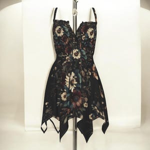 Wildflower Handkerchief Dress: Dark Academia Romantic Midi Slip