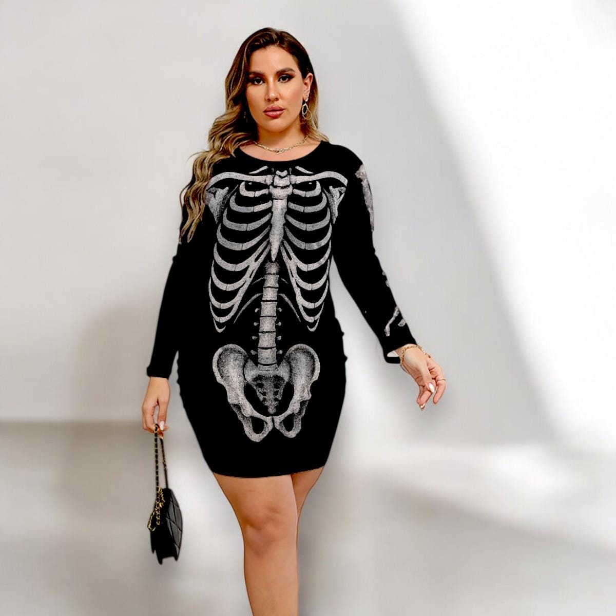 chinese dress ladies Long Sleeve Hand Bone Skeleton Dresses main image 1