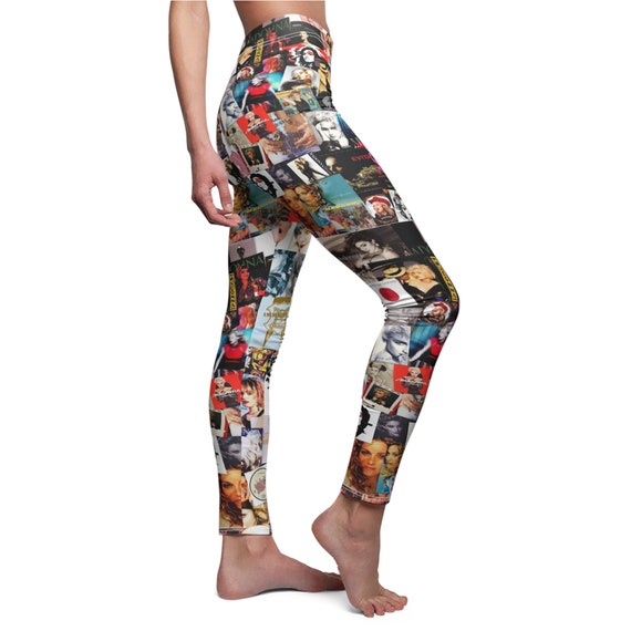 80s Madonna Themed Collage Casual Leggings/yoga/workout Pants for Women 