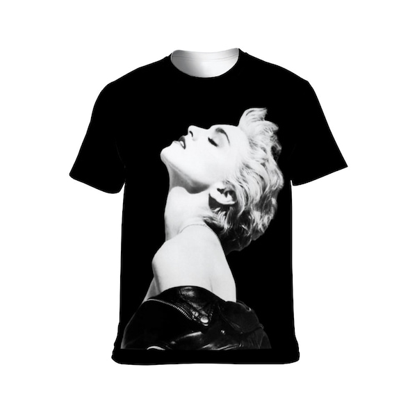Black and White Madonna "Half Jacket" 90s Look T-Shirt for Men/Women/Madonna T-Shirts -Polyester or Cotton!