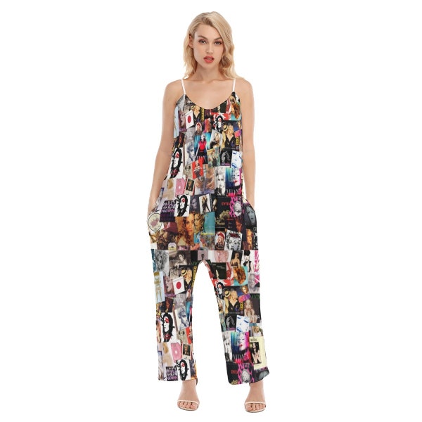 Madonna Collage Women's Loose Cami Jumpsuit