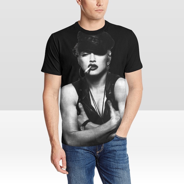 90s Madonna "Biker Leather Cigarette" T-Shirt for Men/Women/Madonna T-Shirts