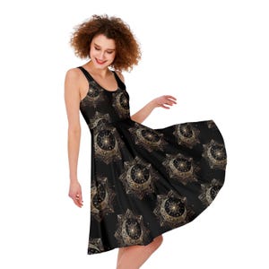 Himmlischer Mond Stern Kleid: Dark Academia Steampunk Ärmellos