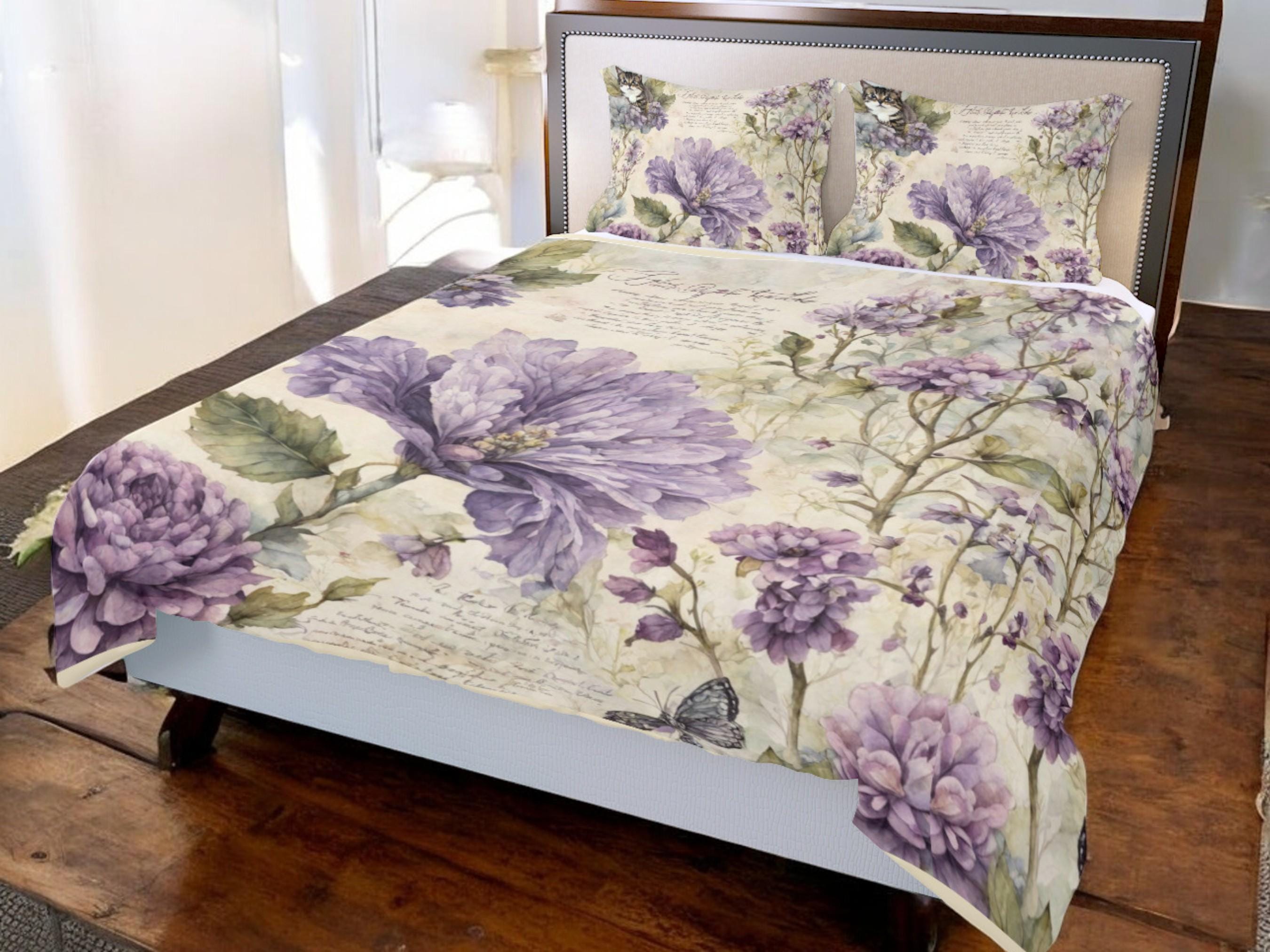 Mystic Flower Lavender Quilted Sofa Cover NCU0HNH932