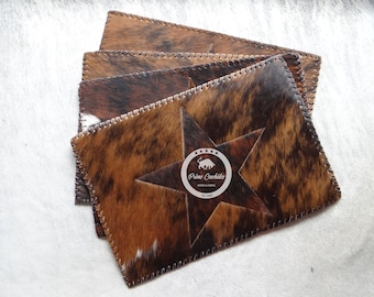 Tricolor Cowhide Placemat (Set of 2, 4, 6 units) 14"x 17"