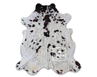 Tricolor, High Quality Cowhide Rug, Hair on Hide, Koeienhuid, Kuhfell Teppich, 7,4 Ft x 6,6 Ft, Code: BR177