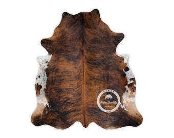 Brindle Tricolor High Quality Cowhide Rug, Hair on Hide, Koeienhuid, Kuhfell Teppich, Peau de vache  (M)(L)(XL)(XXL)