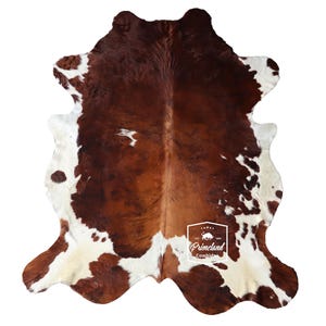 トリコロール、高品質牛革ラグ、毛付き革、Koeienhuid、Kuhfell Teppich、7.3フィート x 6.6フィート、コード：CR32