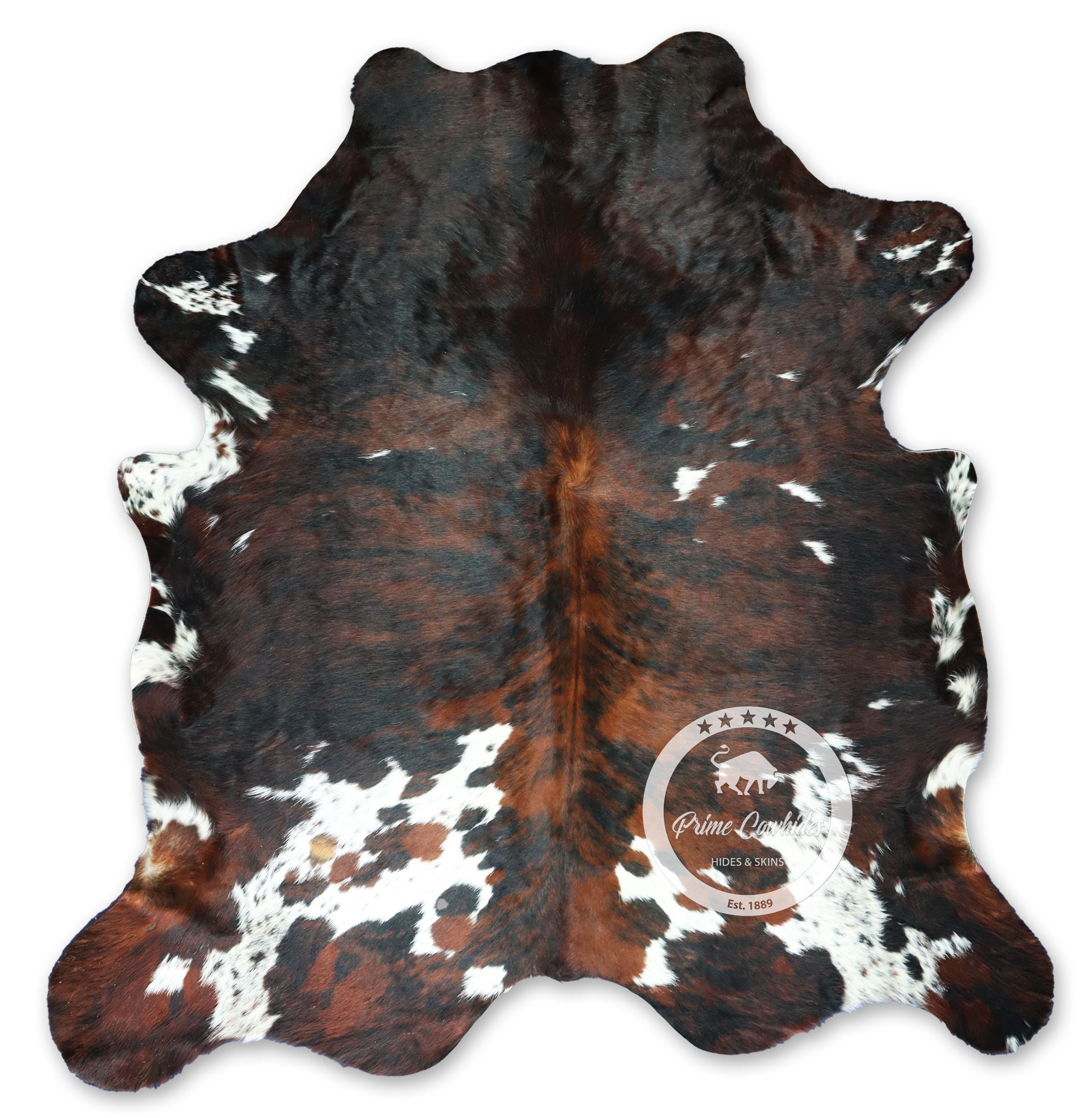 Brindle Tricolor Cowhide Rug, Hair on Hide, Cow Skin Rug, Cowhide ...