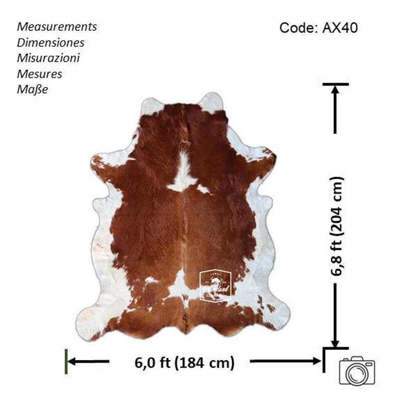 Brown and White, High Quality Cowhide Rug, Hair on Hide, Koeienhuid