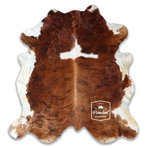 トリコロール、高品質牛革ラグ、毛付き革、Koeienhuid、Kuhfell Teppich、7.0フィート x 6.6フィート、コード：CR28