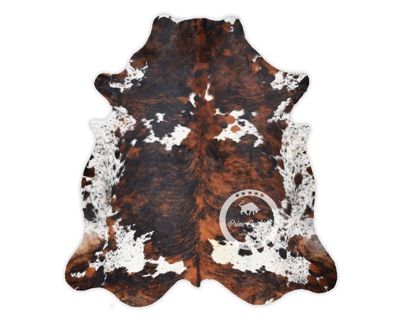 Tricolor High Quality Cowhide Rug, Hair on Hide, Koeienhuid, Kuhfell Teppich, Peau de vache Sizes: (M) (L) (XL) (Jumbo)