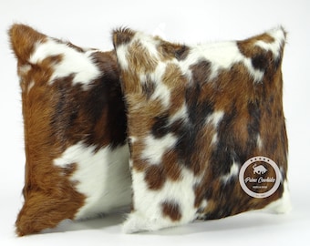 Pair Double Sided Tricolor Cowhide Pillow Cover (2 units) 15"x 15" or 20" x 20"