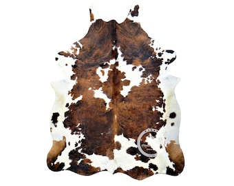 Tricolor High Quality Cowhide Rug, Hair on Hide, Koeienhuid, Kuhfell Teppich, Peau de vache  (M)(L)(XL)(XXL)