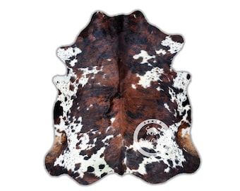 Tricolor High Quality Cowhide Rug, Hair on Hide, Koeienhuid, Kuhfell Teppich, Peau de vache  (M)(L)(XL)(XXL)