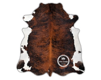 Brindle Tricolor High Quality Cowhide Rug, Hair on Hide, Koeienhuid, Kuhfell Teppich, Peau de vache  Sizes: (M) (L) (XL) (Jumbo)
