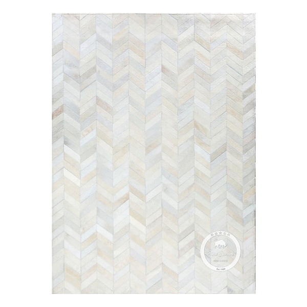 Patchwork Cowhide Rugs | Chevron Patchwork Cowhide Rug Off White