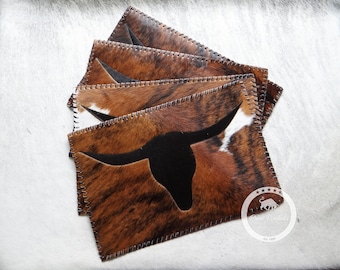 Tricolor Cowhide Placemat (Set of 2, 4, 6 units) 14"x 17"