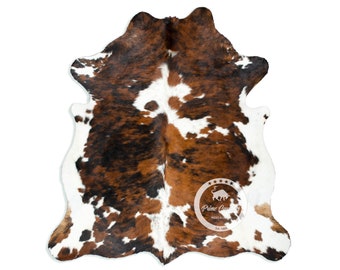 Tricolor High Quality Cowhide Rug, Hair on Hide, Koeienhuid, Kuhfell Teppich, Peau de vache  Sizes: (M) (L) (XL) (Jumbo)