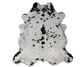 Black and White, High Quality Cowhide Rug, Hair on Hide, Koeienhuid, Kuhfell Teppich, 6,9 Ft x 6,3 Ft, Code: CR05