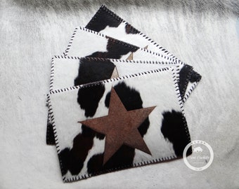 Tricolor Cowhide Placemat (Set of 2, 4, 6 units) 14"x 17"