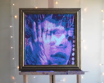 Inner Child Oil Painting: Abstract Pop Art with Antique Gold Frame