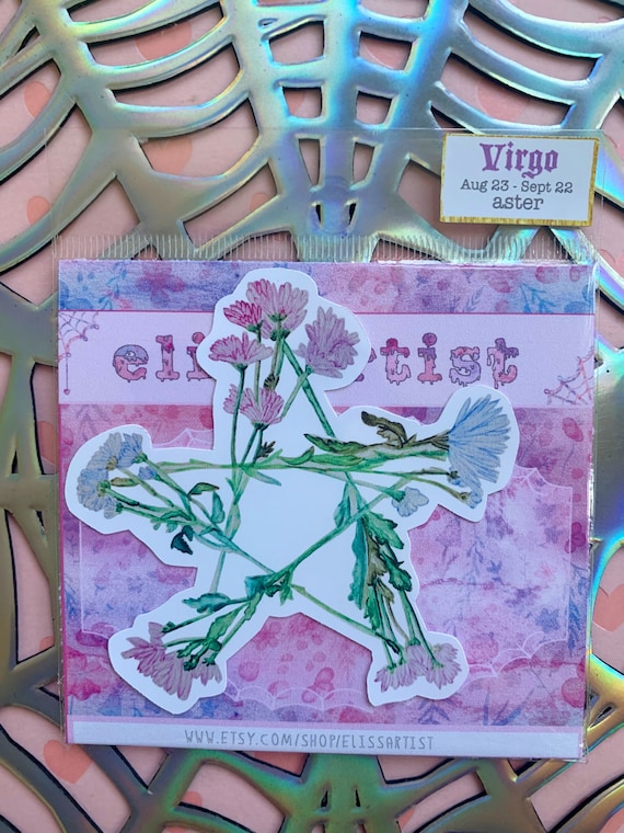 Virgo Zodiac Flower Virgo Birth Flower Sticker Virgo Flower Etsy
