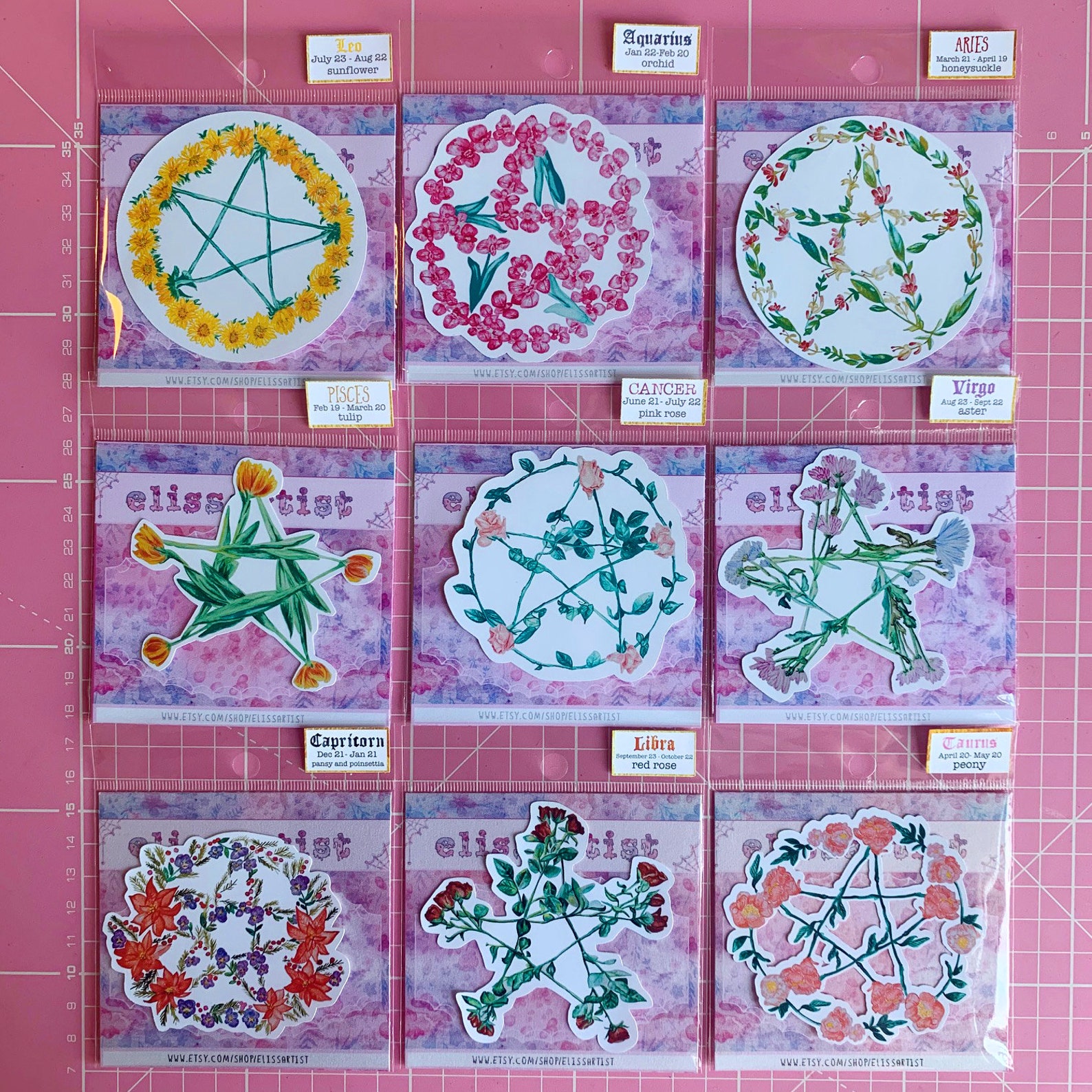 Virgo Zodiac Flower Virgo Birth Flower Sticker Virgo Flower Etsy