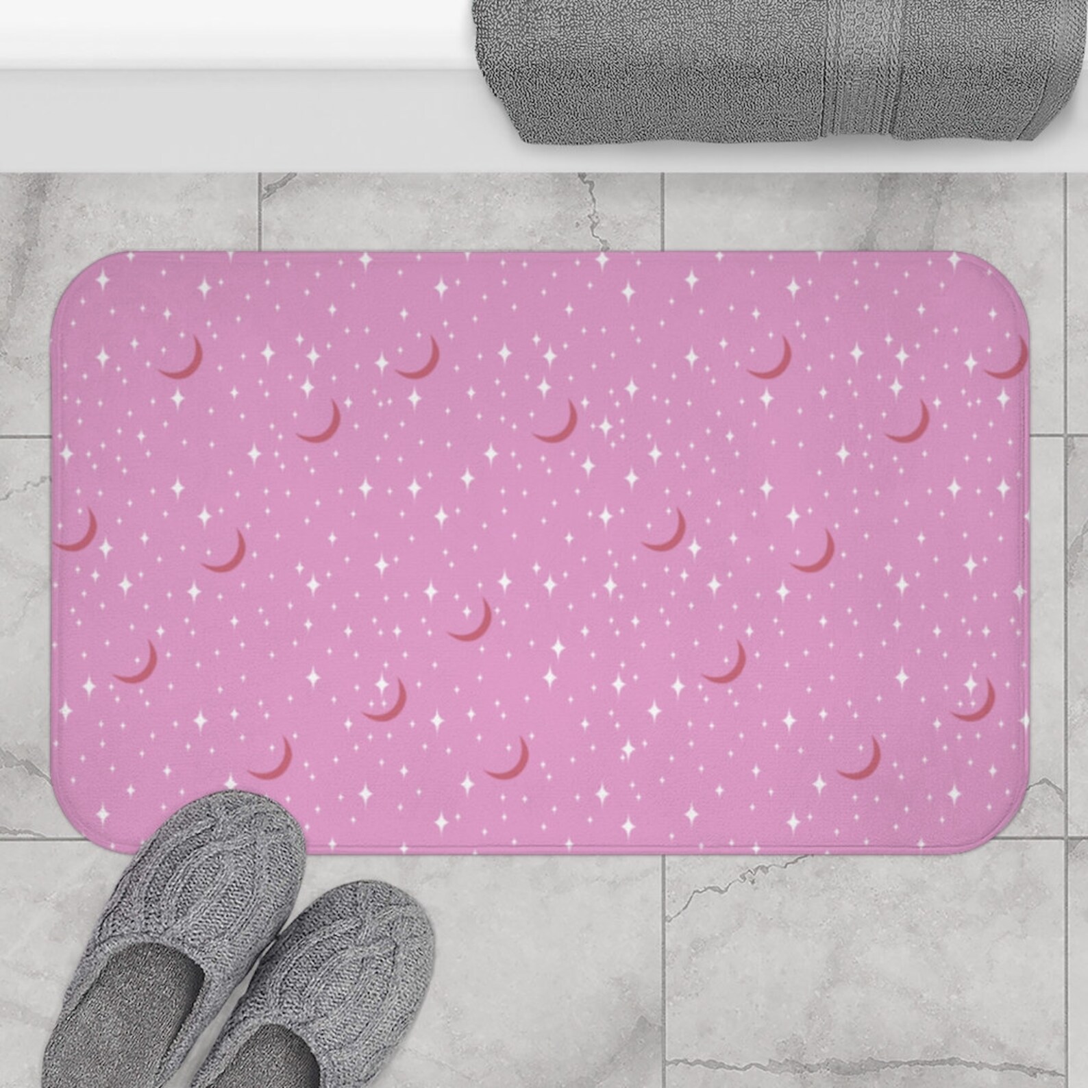 Stars and Moons Bath Mat Bohemian Bath Mat Boho Bath Mat Etsy