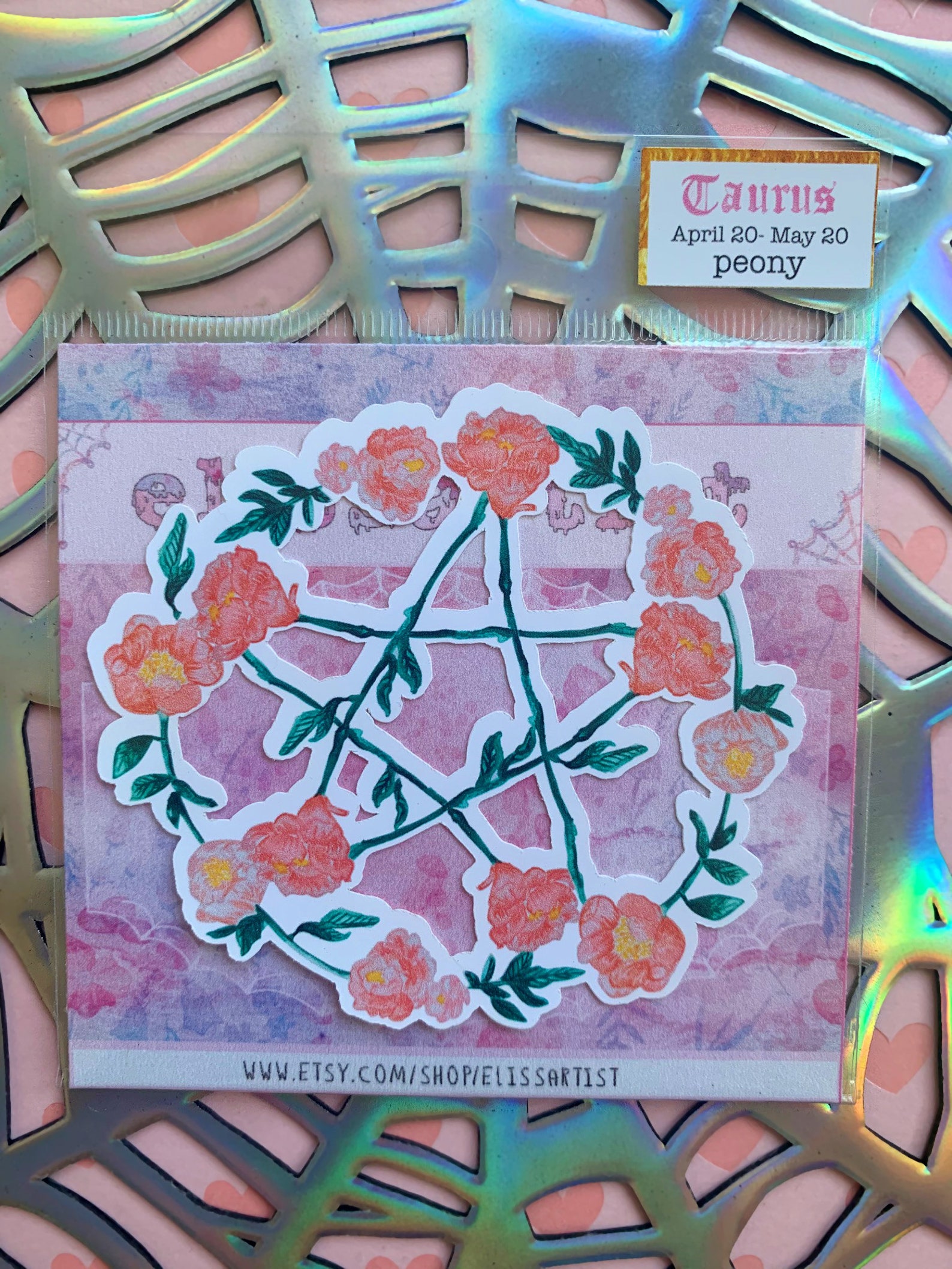 Taurus Zodiac Flower Taurus Birth Flower Sticker Taurus Etsy