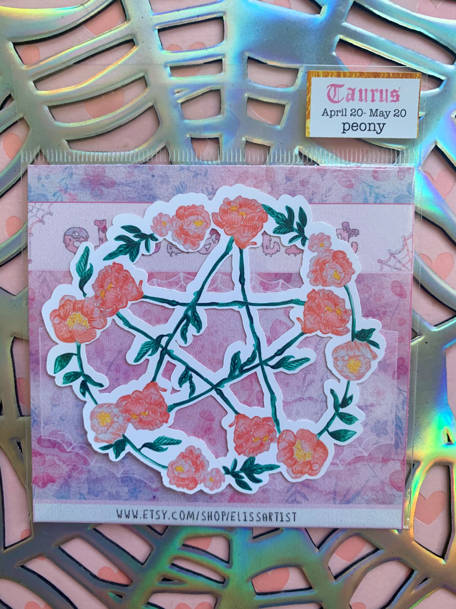 Taurus Zodiac Flower Taurus Birth Flower Sticker Taurus Etsy