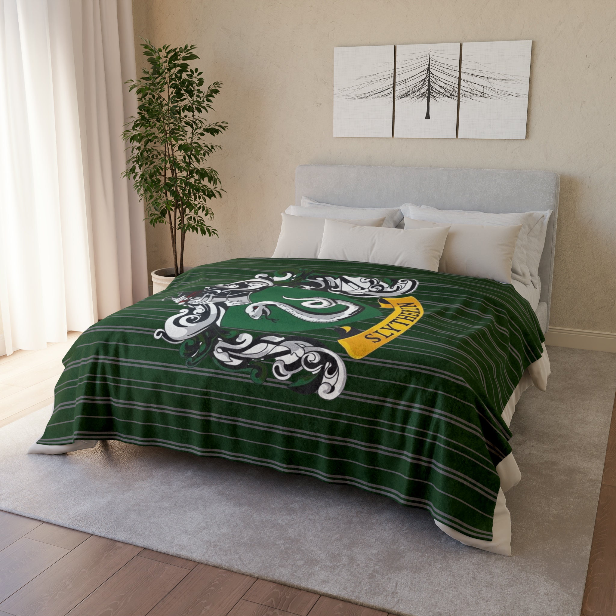 Harry Potter Slytherin Soft Polyester Blanket, Slytherin Blanket, Harry