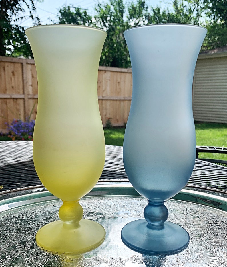 One Pair of Satin Glass Daiquiri Glasses. Etsy