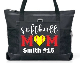 Softball Mom Tote Bag | Personalized Bag | Tote Bag | Custom Bag