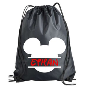 Mickey Drawstring Name Bag | Disney Cinch Bag | Chinch Backpack | Mickey Name Bag