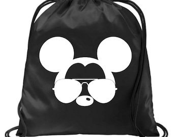 Disney Mickey In Sunglasses Drawstring Bag | Mickey Cinch Bag | Chinch Backpack | Kids Bag | Adult Bag