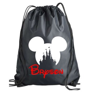Disney Mickey Castle Head Drawstring Bag | Mickey Cinch Bag | Chinch Backpack | Kids Bag | Adult Bag