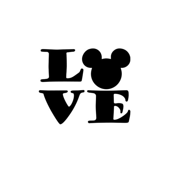Disney Love Decal Mickey Decal Vinyl Decal Window Decal | Etsy