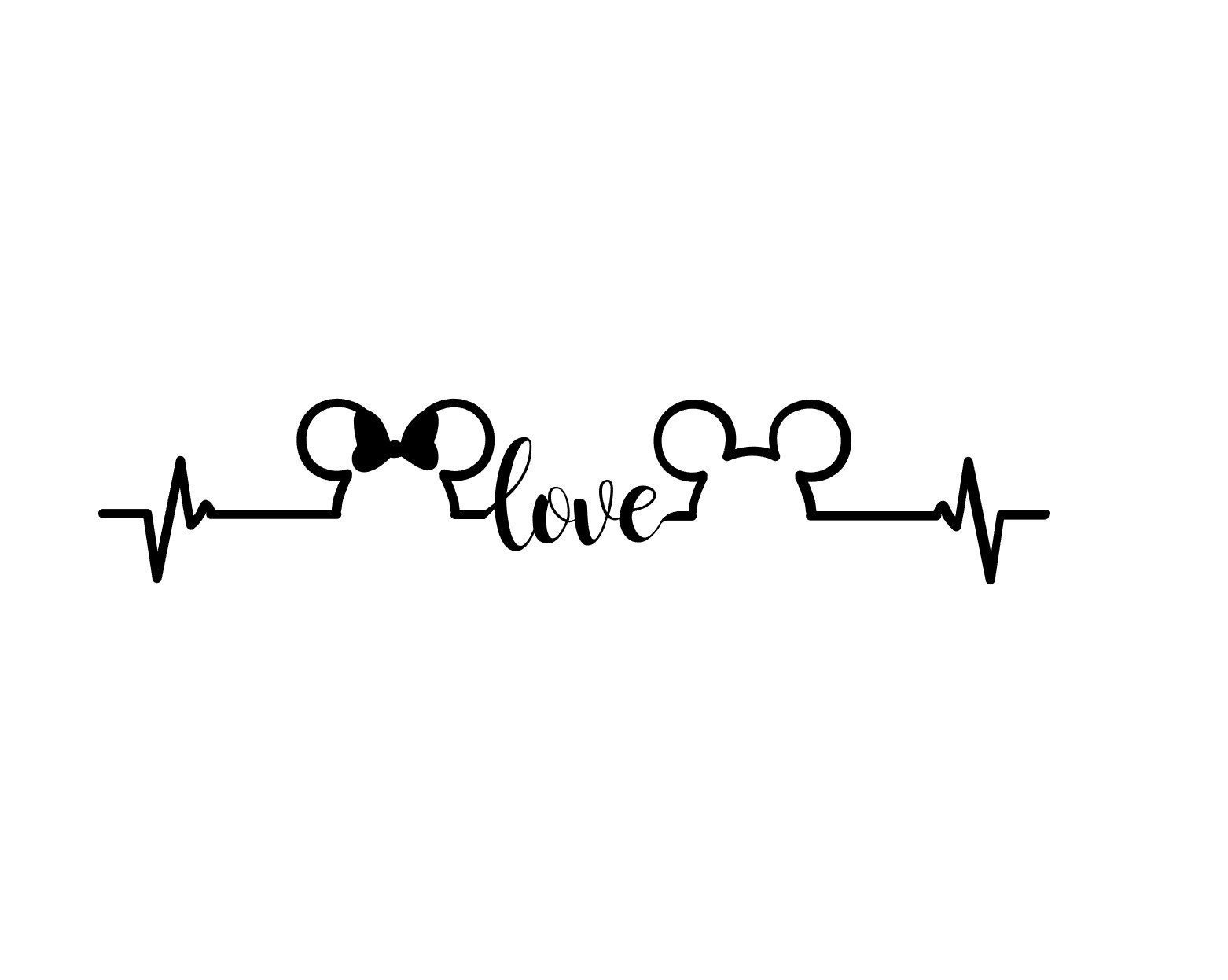 Download Disney Heartbeat Decal Mickey and Minnie Love Decal Vinyl ...