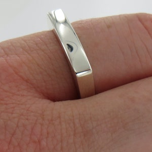 Silver Signet Ring - Hallmarked solid sterling silver 925 contemporary 17mm x 4.mm bar signet ring