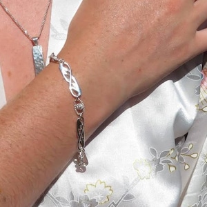 Silver Bracelet Vine and Cable full Hallmark Sterling Silver   925
