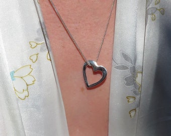 Silver Heart pendant with 16" sterling silver chain