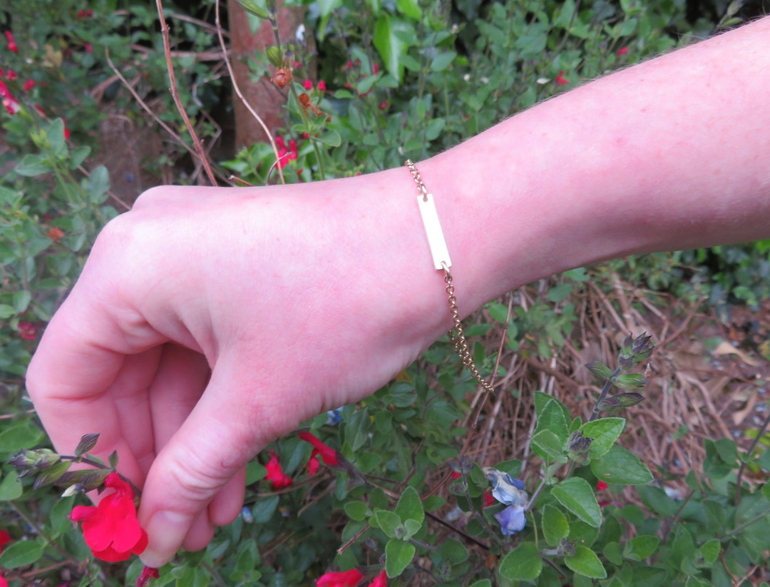 Ladies ID Bracelet /9ct Gold Hallmarkedthe Centre Etsy