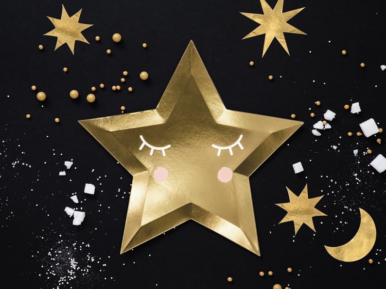 Gold Twinkle Little Star Plates