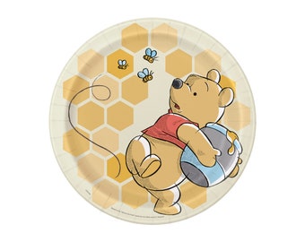 Officially Licensed Pooh Hunny Bee Plates - Large (GST Automatically Included for Buyers Located in Canada)