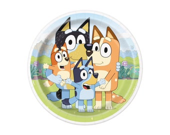 Officially Licensed Round Bluey Plates - Large (GST Automatically Included for Buyers Located in Canada)