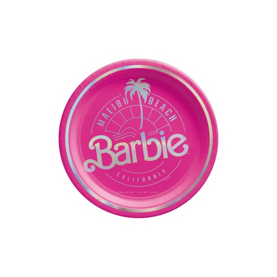 Pink Malibu Beach Barbie Plates Small GST Automatically Included for Buyers Located in Canada Etsy