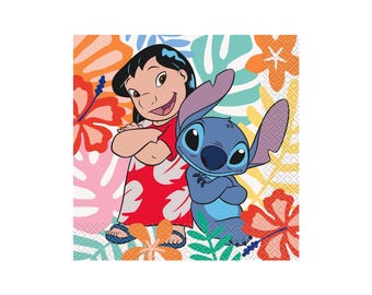 Officially Licensed Lilo and Stitch Tropical Napkins - Large (GST Automatically Included for Buyers Located in Canada)