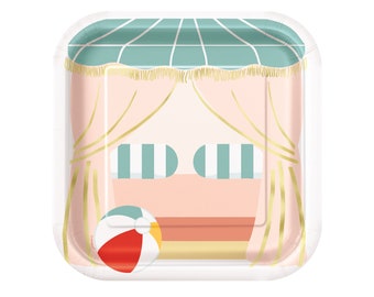 Pastel Cabana Plates (GST Automatically Included for Buyers Located in Canada)
