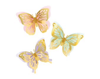 Pastel Shimmer Butterfly Wall Accents